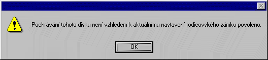 zpr�va o tom, �e dan� obsah nelze p�ehr�t